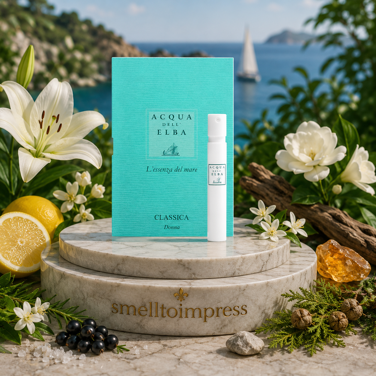 bild på Acqua dell' Elba Classica Donna officiellt parfymprov 1,2 ml 0,04 fl. oz