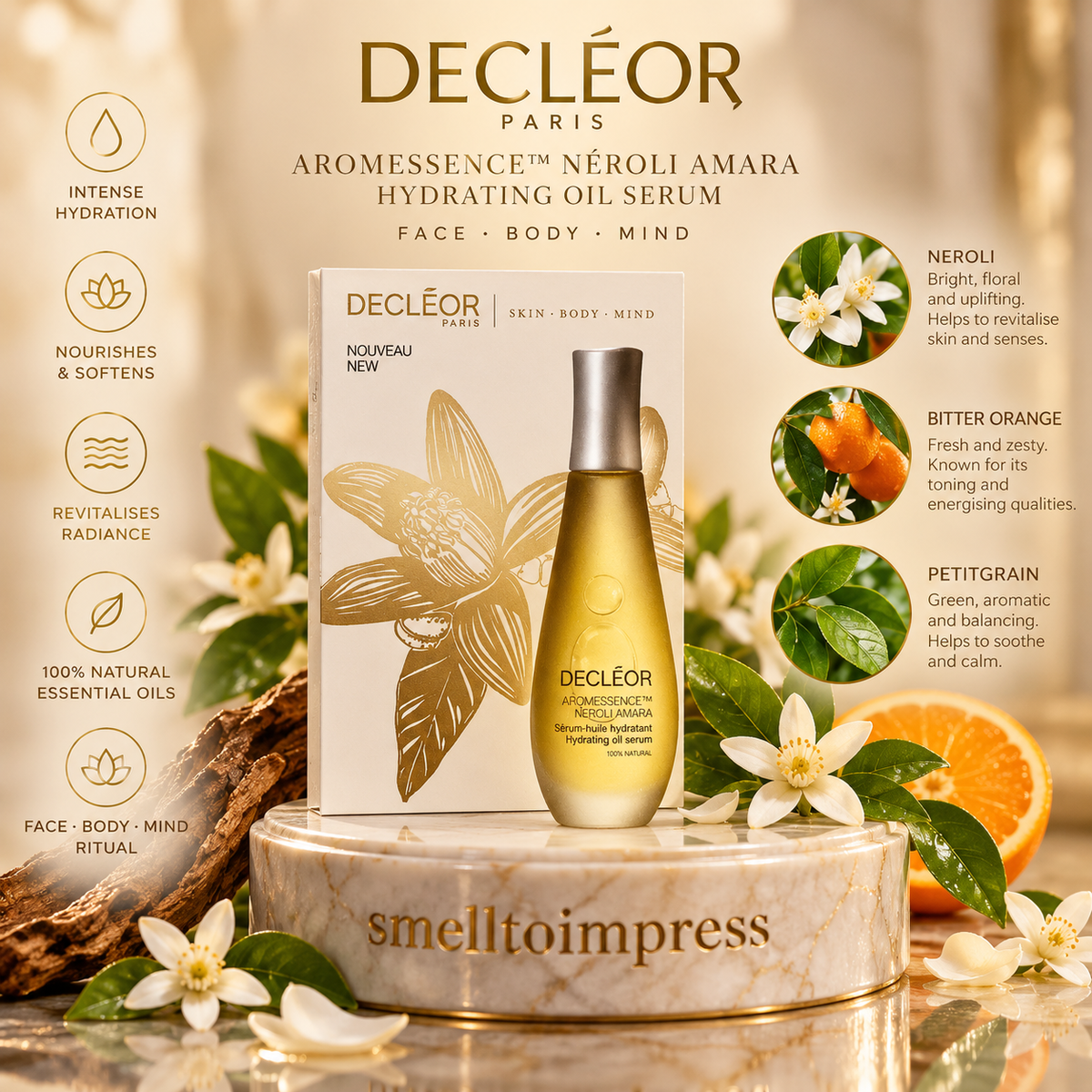 bild på Decléor Aromessence Néroli Amara Hydrating Oil Serum 1 ml prov