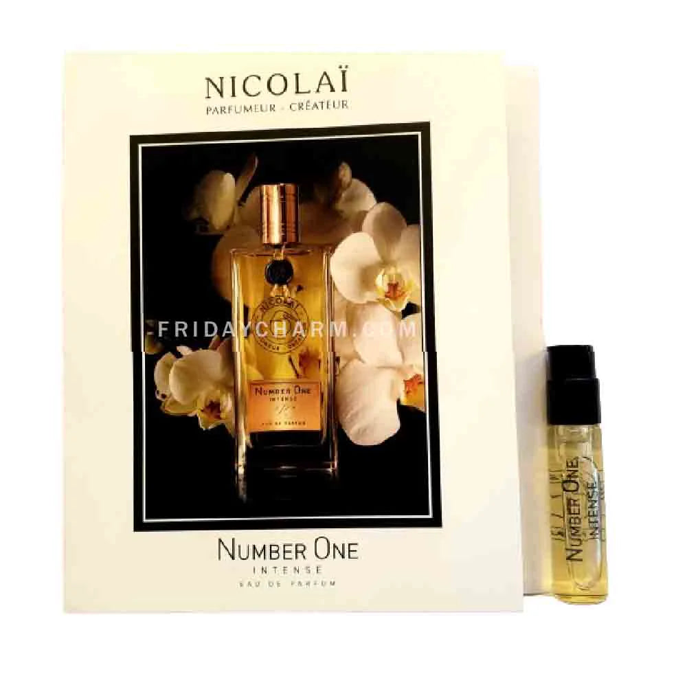 Officiella parfymprover av Nicolai Number One Intense doft 1,8 ml 0,07 oz. parfymtestare