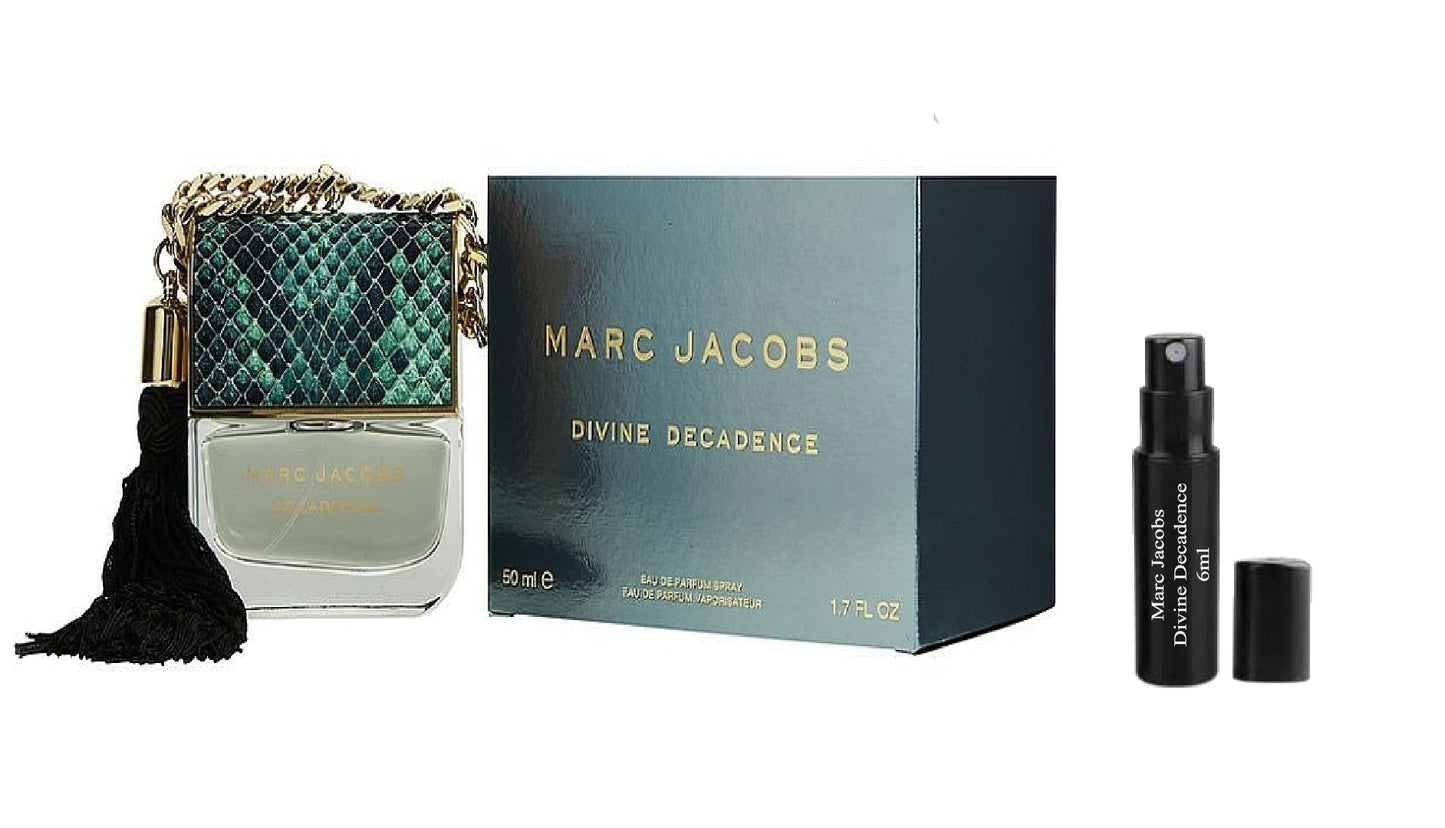 MARC JACOBS DIVINE DECADENCE 6ml 0,20 fl. uns. 官方香水样品, Mostră de parfum MARC JACOBS DIVINE DECADENCE 6ml 0,20 fl. o.z., MARC JACOBS DIVINE DECADENCE 12ml 0,41 fl. uns. vzorek parfému, MARC JACOBS DIVINE DECADENCE 12ml 0,41 fl. uns. δείγμα αρώματος