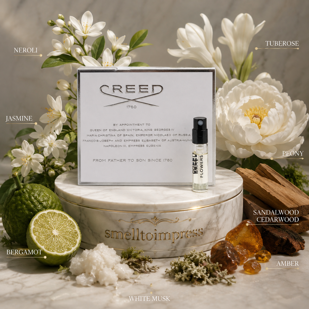 Creed White Flowers officiellt parfymprov 2 ml 0,06 fl. oz.
