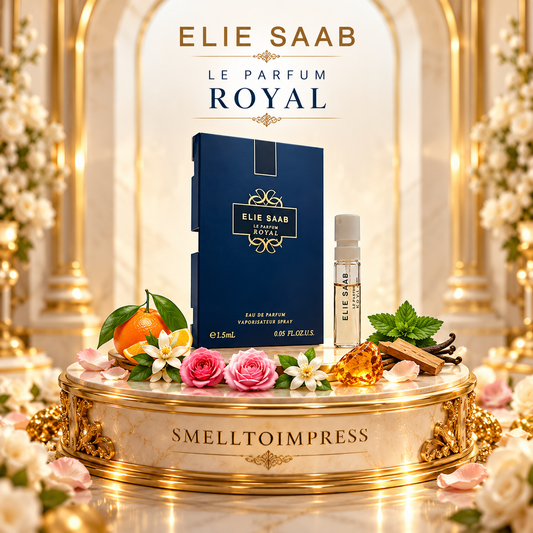 bild på officiellt parfymprov av Elie Saab Le Parfum Royal från Smelltoimpress 1,5 ml