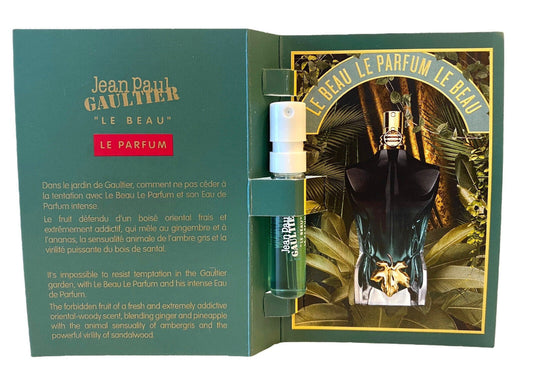 Jean Paul Gaultier Le Beau Le Parfum Intense officiellt parfymprov, Jean Paul Gaultier Le Beau Le Parfum Intense dofttestare
