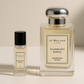 Jo Malone Raspberry Ripple 6ml parfymprov bredvid 100ml flaska Jo Malone Raspberry Ripple