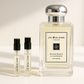 Jo Malone Silver Birch & Lavender Cologne parfymprover 1ml bredvid Jo Malone Silver Birch 100ml doft