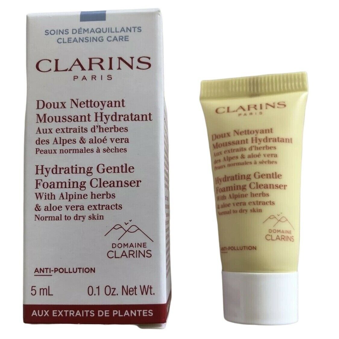 Clarins Hydrating Gentle Foaming Cleanser Mini hudvårdsprov 5ML 0.1 oz. Normal till torr hud