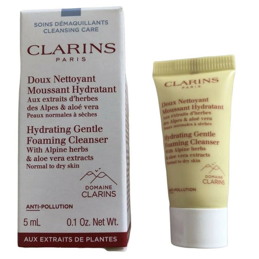 Clarins Hydrating Gentle Foaming Cleanser Mini hudvårdsprov 5ML 0.1 oz. Normal till torr hud