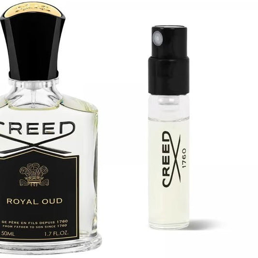 Uppgradera din doftupplevelse med den lyxiga Creed Royal Oud edp. Prova den med det officiella parfymprovet på 2 ml (0,06 fl. oz.) innan du bestämmer dig för att köpa den stora flaskan. Lyft dina sinnen med denna fantastiska doft.