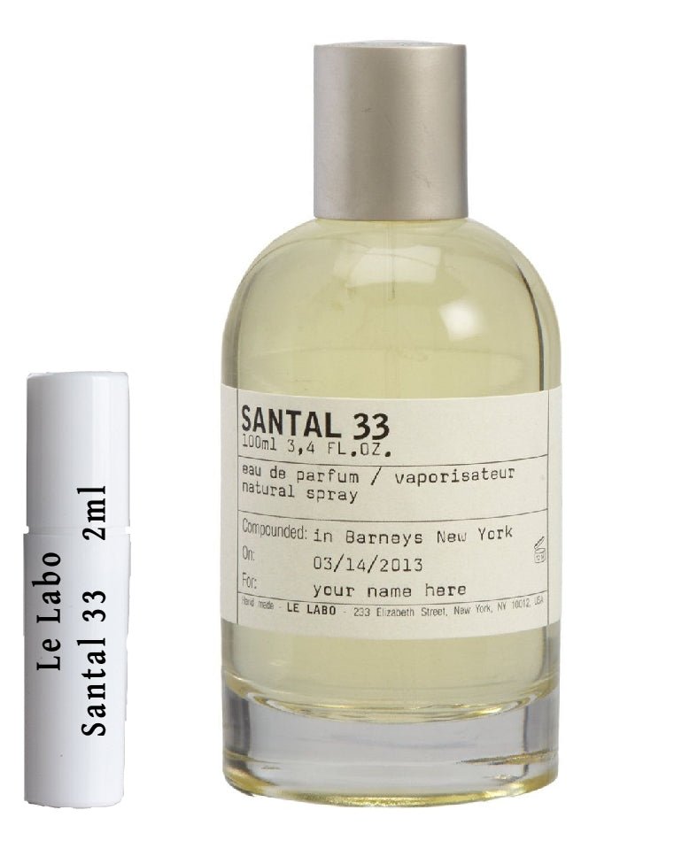 Le Labo Santal 33 2ml 0.06 fl. o.z. parfymprov,  Le Labo Santal 33 2ml 0.06 fl. o.z. parfumeprøve,  Le Labo Santal 33 2ml 0.06 fl. o.z. parfumstalen,  Le Labo Santal 33 2ml 0.06 fl. o.z. muestra de perfume,